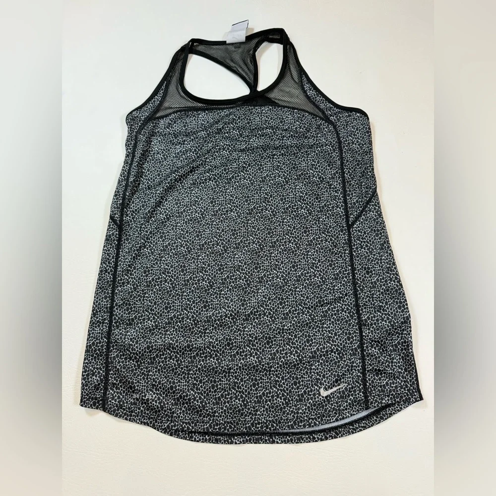 Nike Dri-Fit Racerback tank women’s small black pattern (bin W)